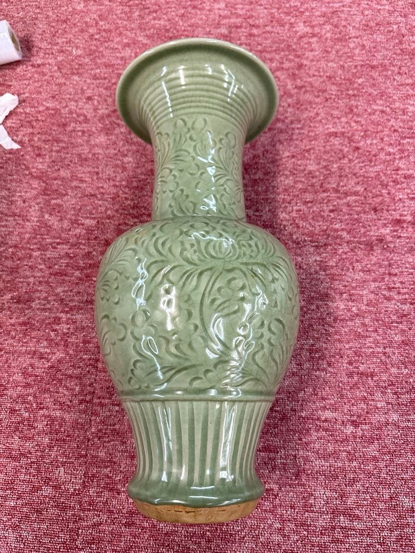 龍泉窑大花瓶 宋時代 花器置物 中國古美術 高 45cm