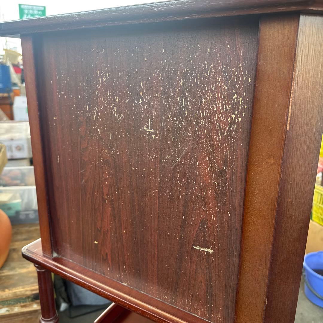 アンティーク　木製キャビネット 2段式 ガラス扉付き