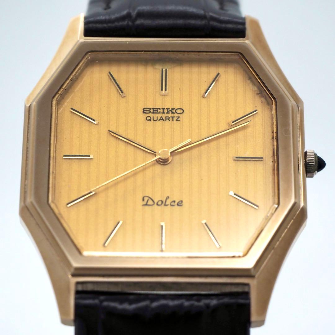 専用76 SEIKO Dolce メンズ 時計 新品ベルト オクタゴン　ゴールド