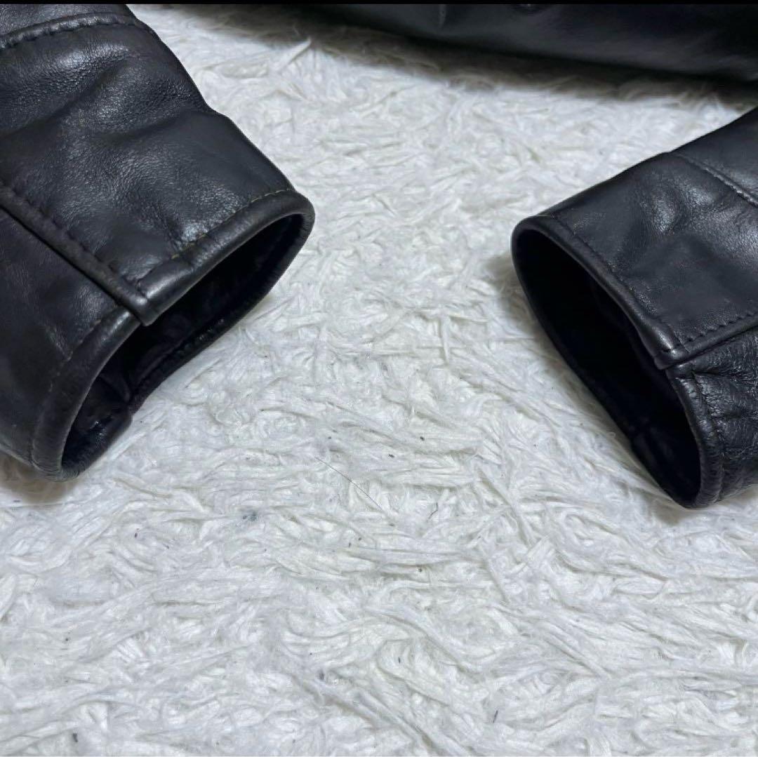 ショット　トラッカージャケット　シングルライダース　ライナー付き　ブラック