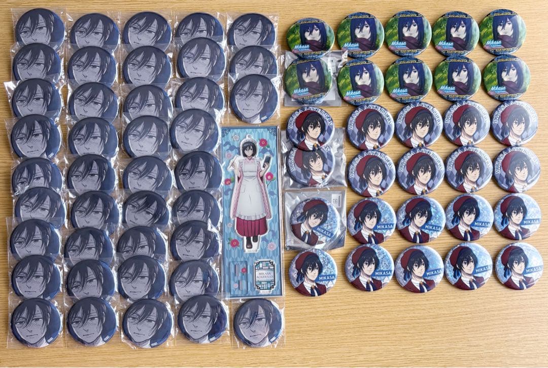 【本日】進撃の巨人 ミカサ まとめ売り スイパラ アクリルスタンド 缶バッジ原画