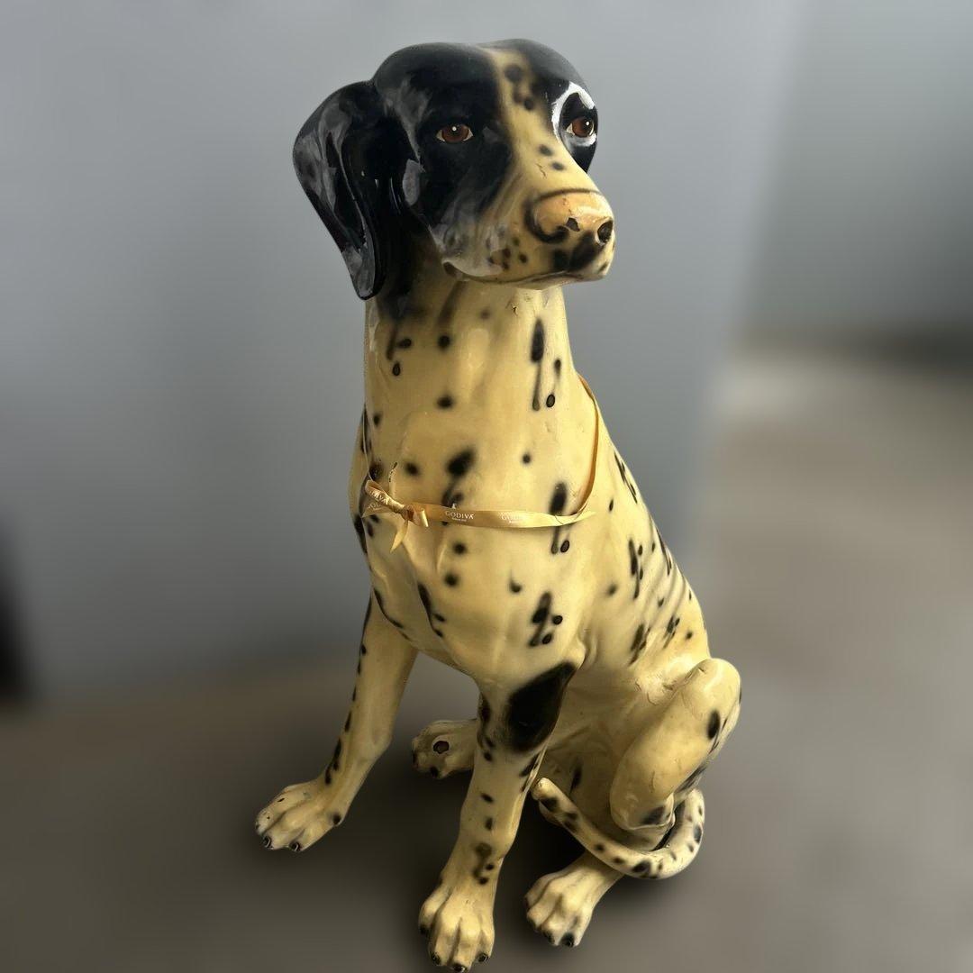 しぃーちゃんヴィンテージ犬の置物 ダルメシアンオブジェ 木製風