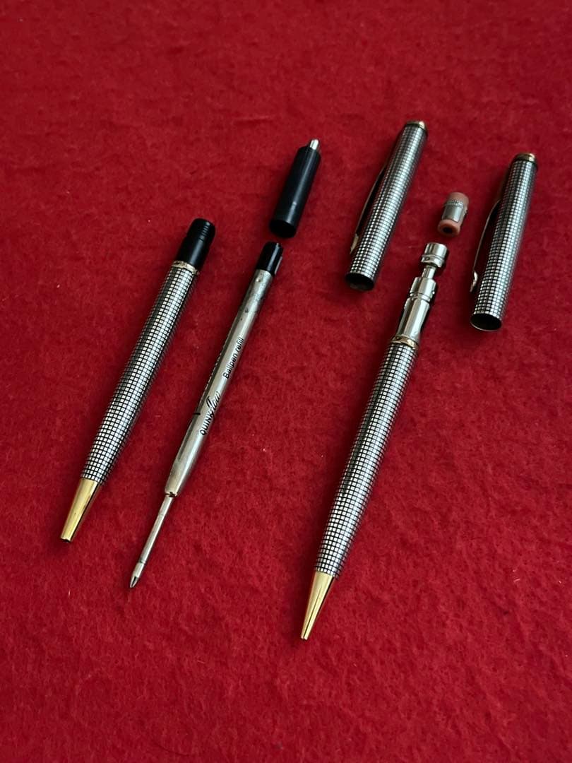 パーカーインシグニアボールペン&シャープペンシル❗️スターリングシルバー‼️ケース入