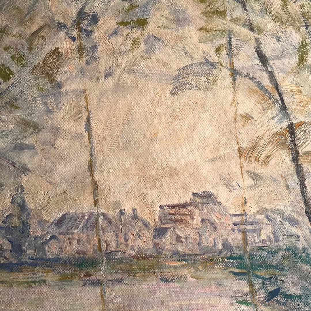 ★秀作★ 手書き油絵 クロード・モネ 柳の下に座る女（大）肉筆絵画 油彩画