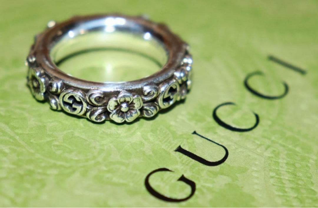 新品　GUCCI インターロッキングG フラワー リング (14号) 　Ⓗ