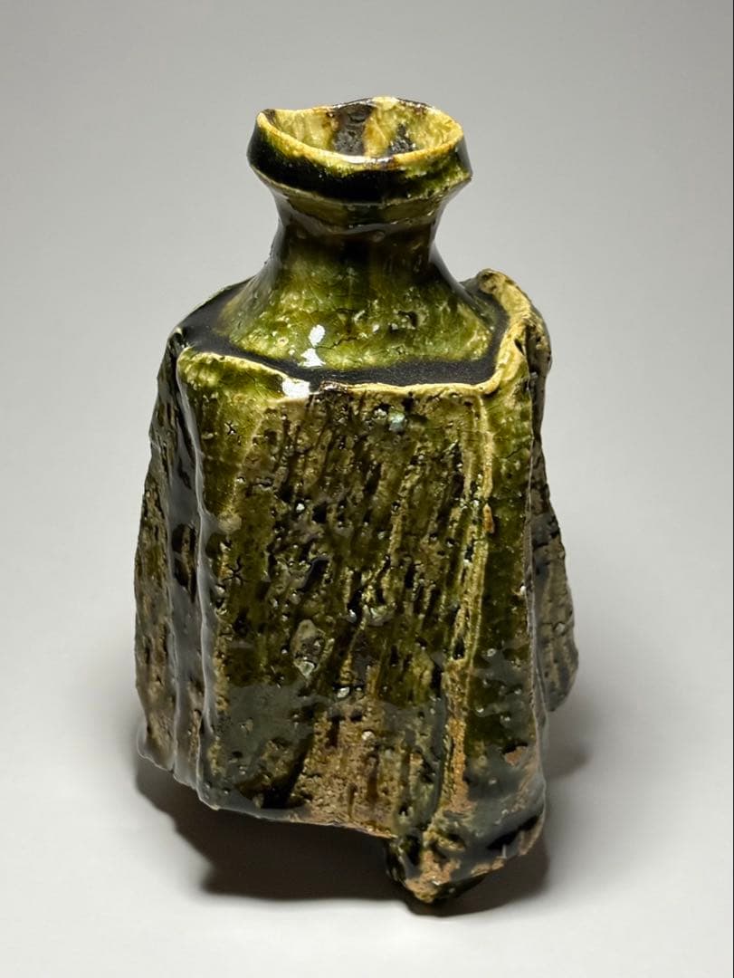 ノーミン 人気陶芸家 塚本治彦 織部 徳利 日本工芸会 正会員