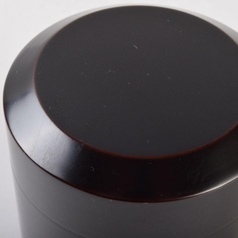 茶道具　塗師　堅地屋清兵衛作　利休形　黒雪吹　棗　共箱　V　9120