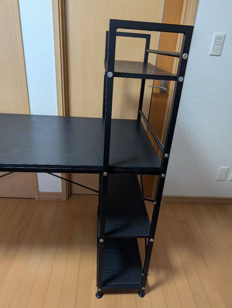 ブラック木製パソコンデスク