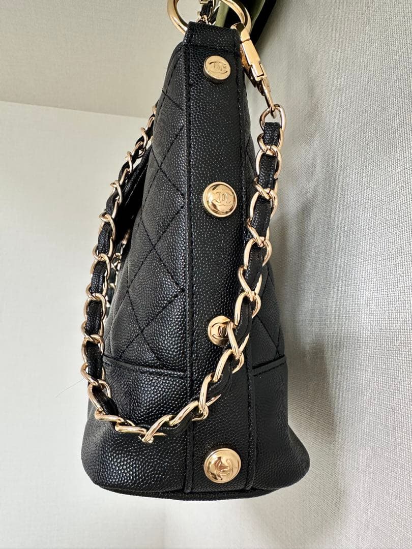 美品　ブラックキルティング 2way チェーンバッグ 高級感