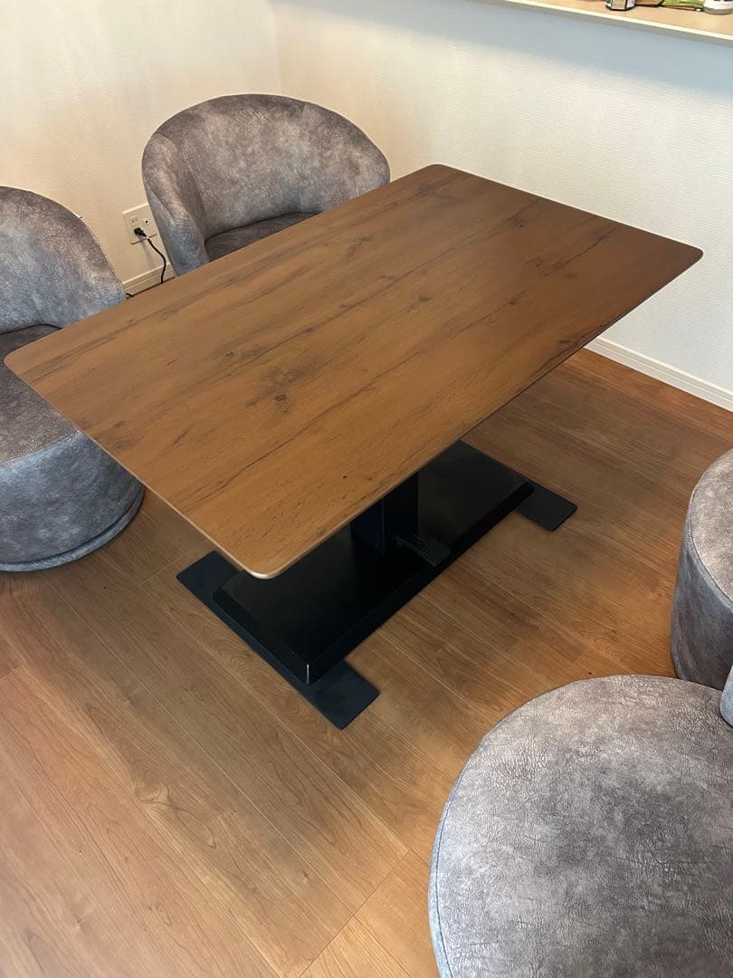 モダン木製テーブル ブラウン 長方形