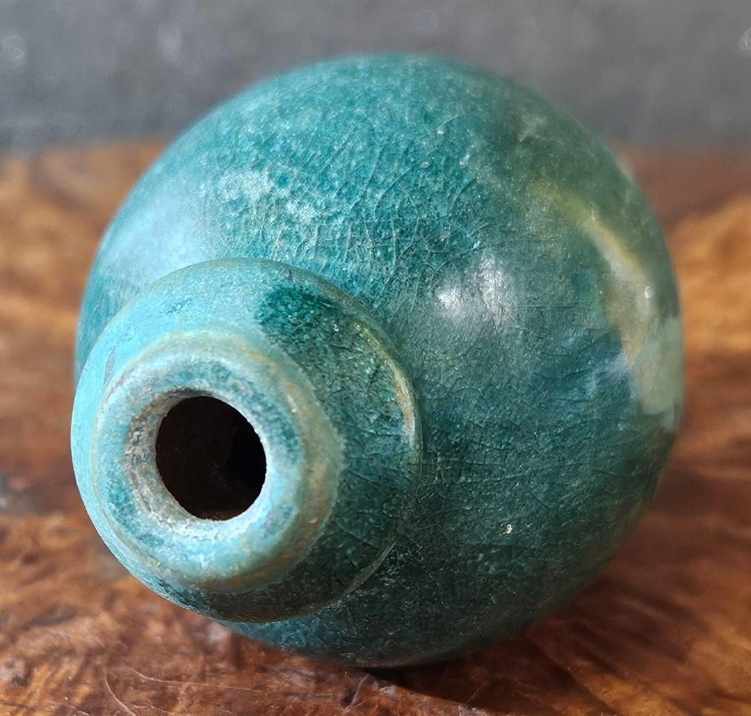 中国古美術　中国古陶磁器　中国古玩　南宋～明朝明代　緑釉　瓢形　小壺　鼻煙壺