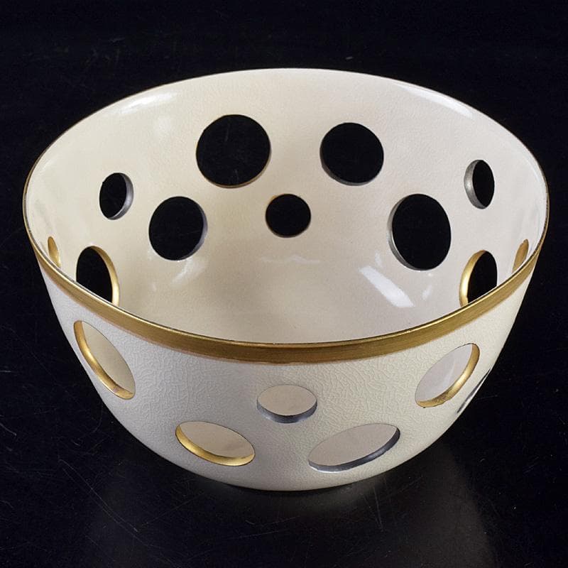 北大路魯山人作　金銀水玉透かし鉢　菓子鉢　共箱　D　R8520