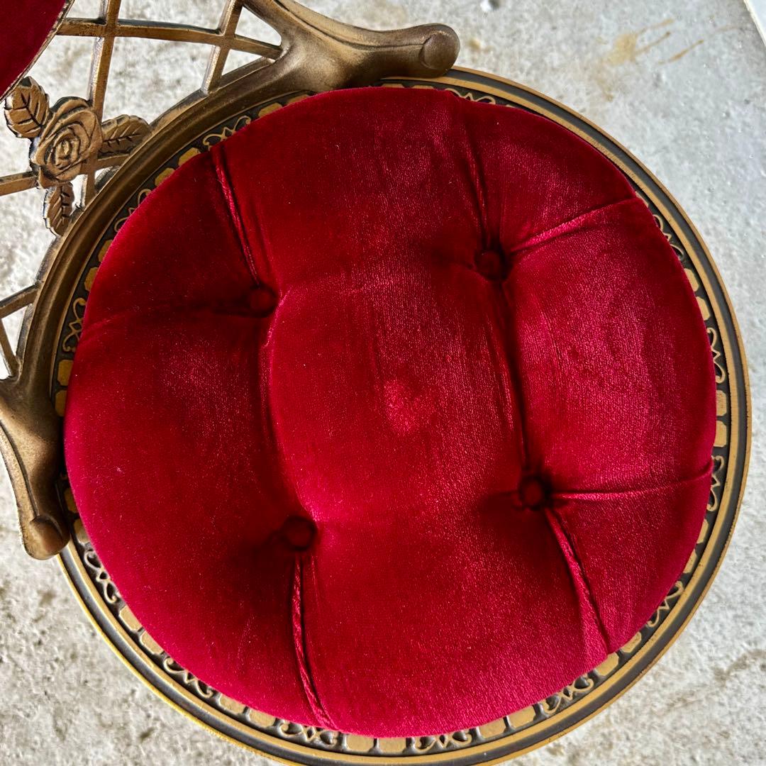 アテム ①★アルミ製アンティークチェア★ ゴールド × ベロアクラシカル