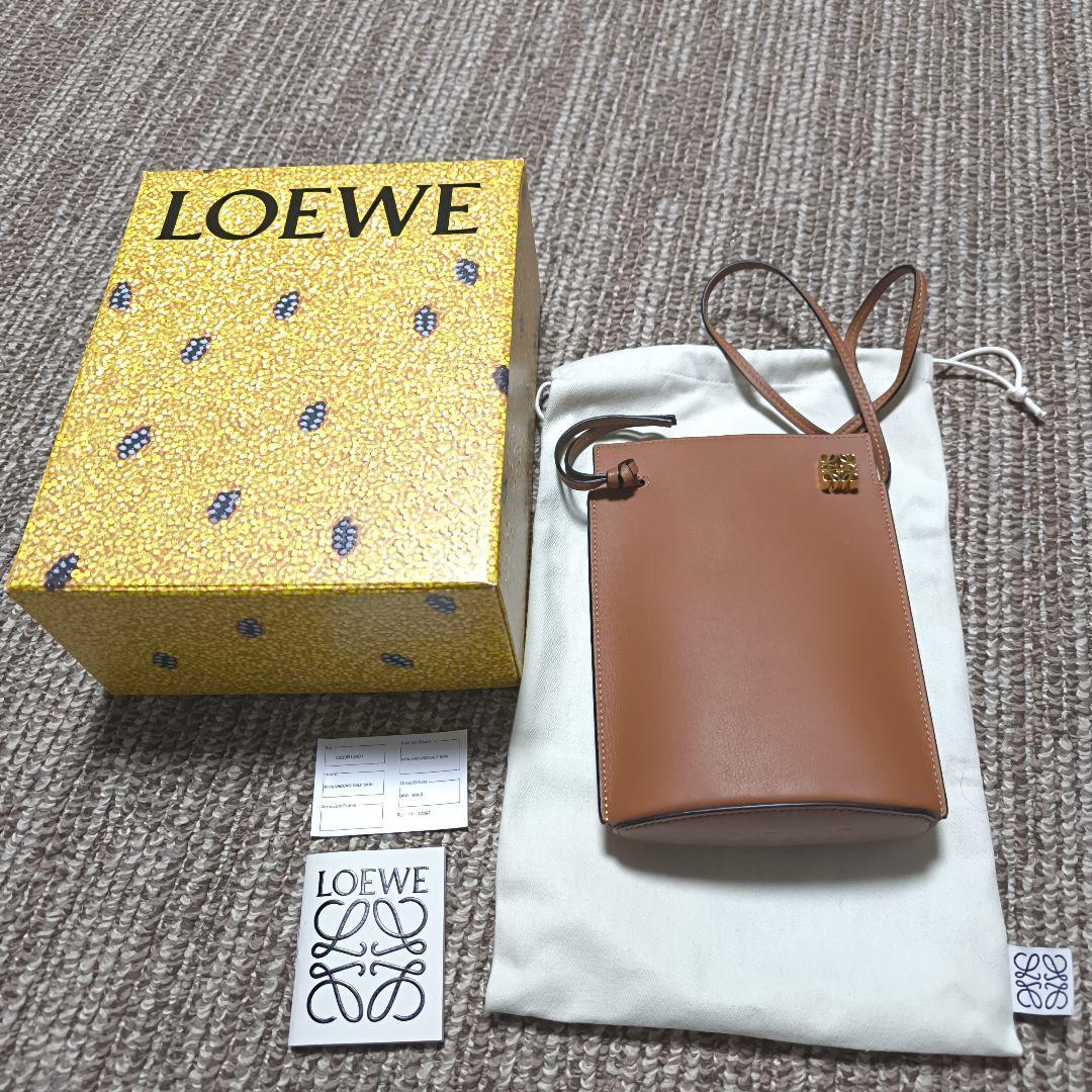 LOEWE ブラウン タン　ダイスポケット　ロエベ