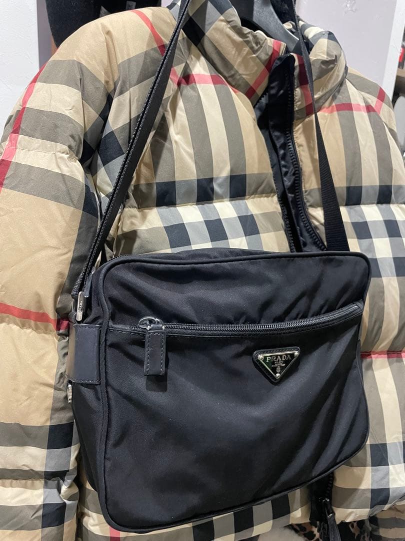 プラダ◆ナイロン◆ショルダーバッグ◆サフィアーノ◆ブラック　黒