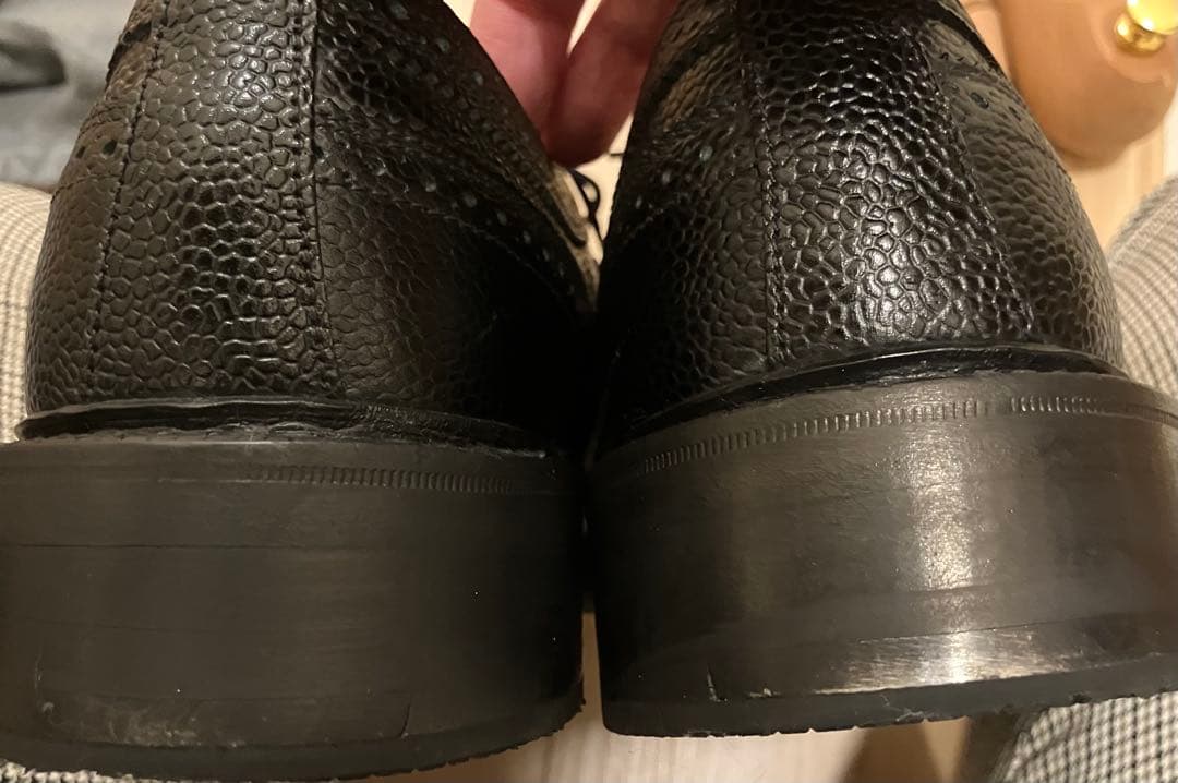 トム ブラウン レザーシューズ US9 27cm ブラック ウィングチップ 革