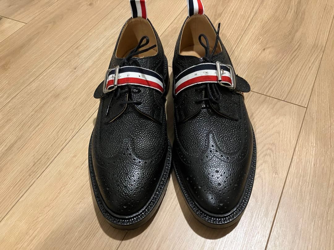 トム ブラウン レザーシューズ US9 27cm ブラック ウィングチップ 革