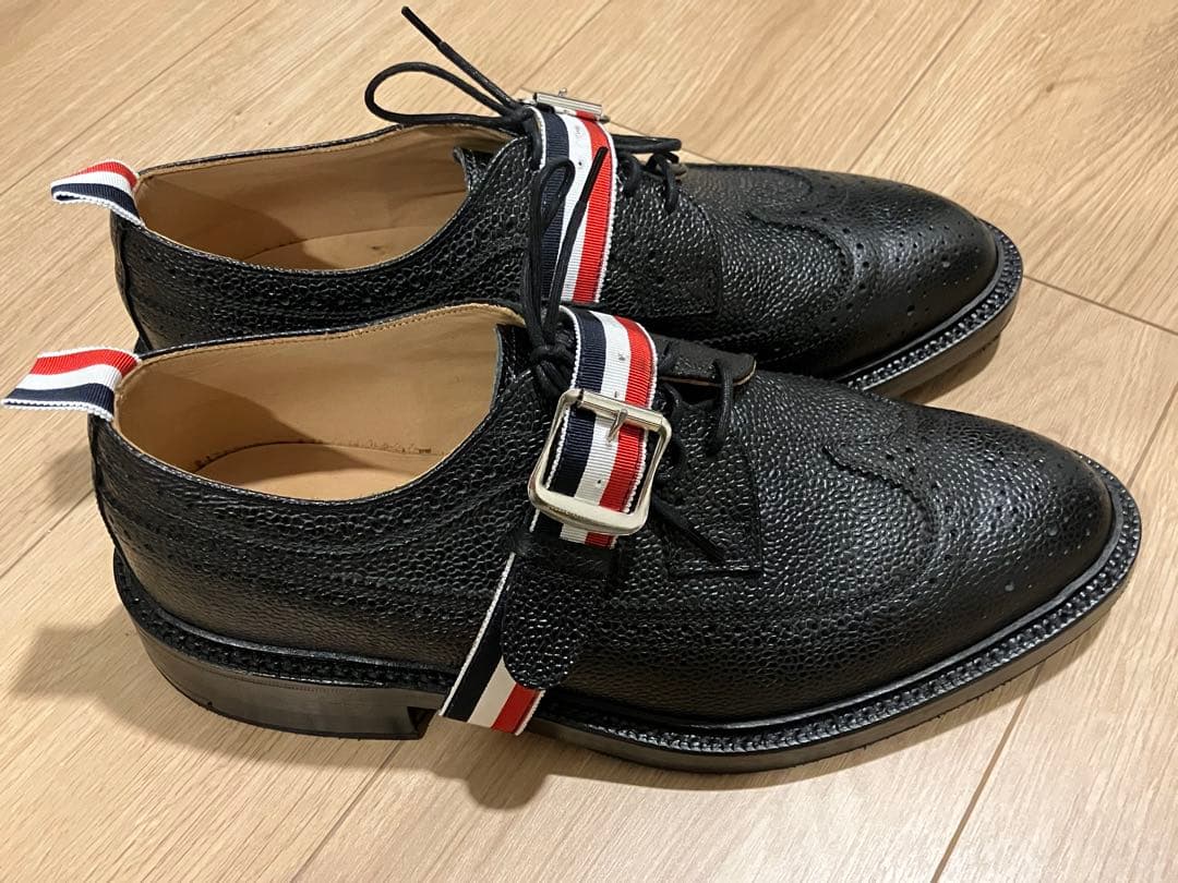 トム ブラウン レザーシューズ US9 27cm ブラック ウィングチップ 革