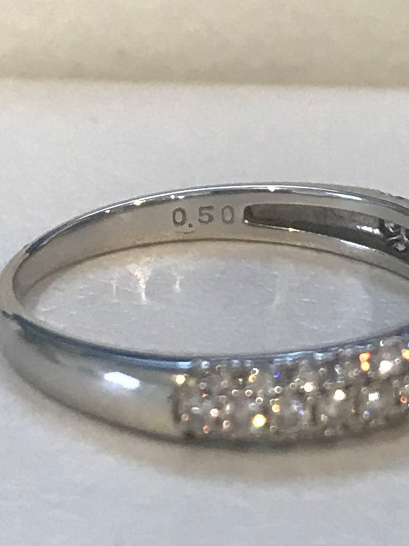 ❤︎最終価格❤︎pt950 H&Cダイヤモンド0.50ctパヴェリング　10.5号
