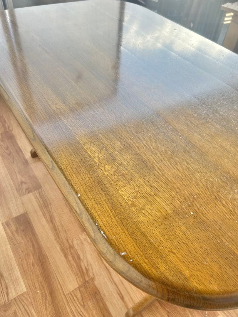 617 浜本工芸 ダイニング　テーブル 高級木製 美品 ナチュラル リビング　a
