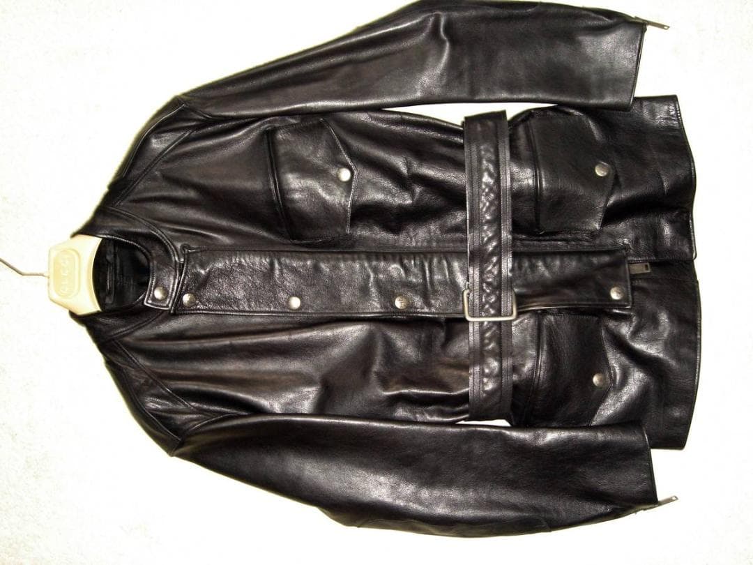 グッチ ライダース モーターサイクル レザー ジャケット 44 黒 革 ブラック