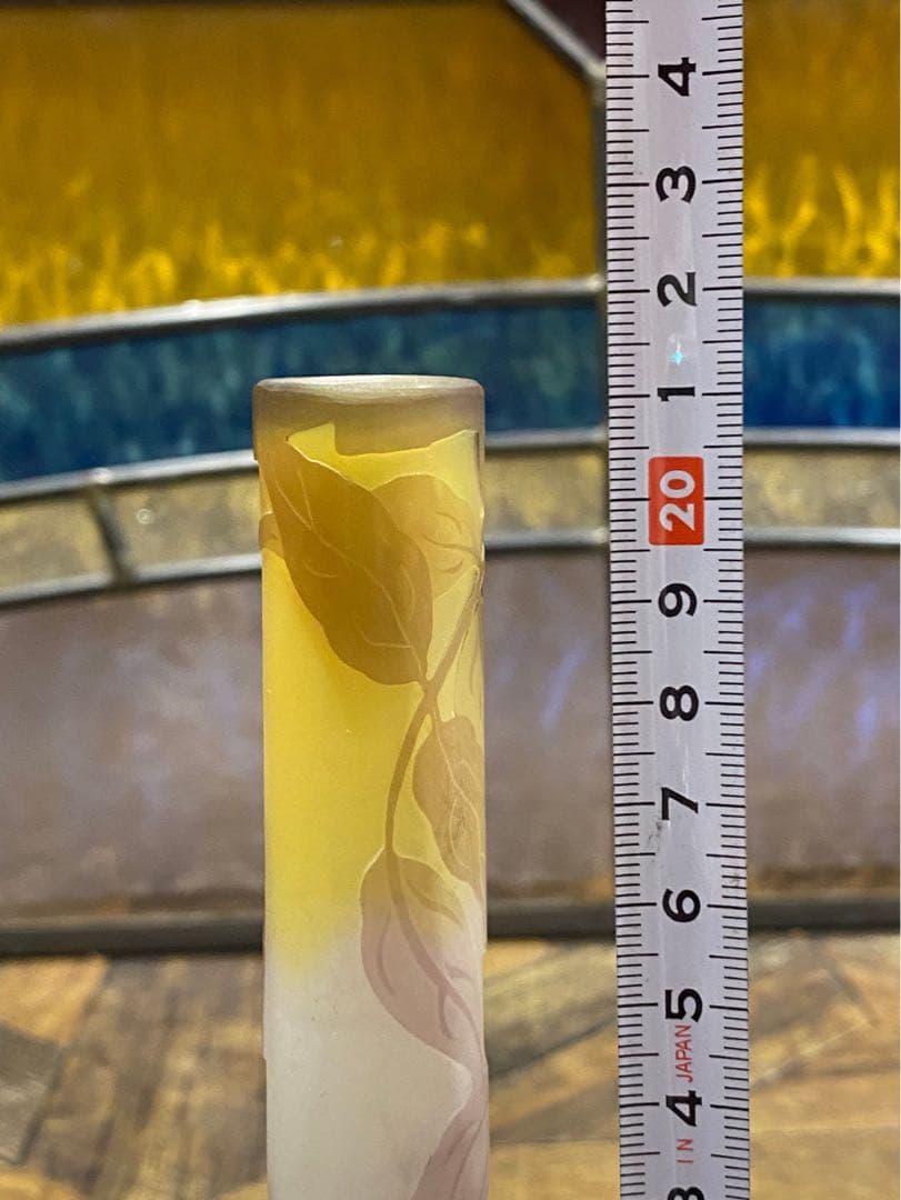 エミール•ガレ 一輪挿し 美術品 ホクシャ文 鶴首型 花瓶 アンティーク