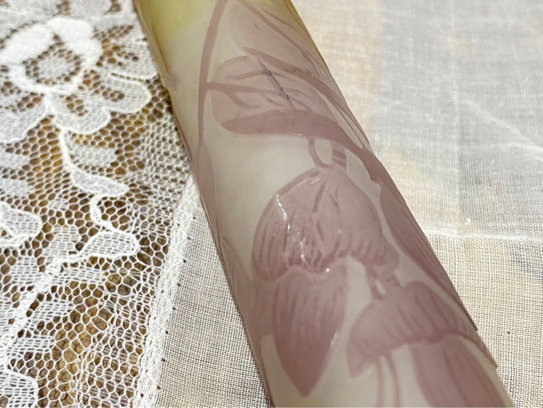 エミール•ガレ 一輪挿し 美術品 ホクシャ文 鶴首型 花瓶 アンティーク