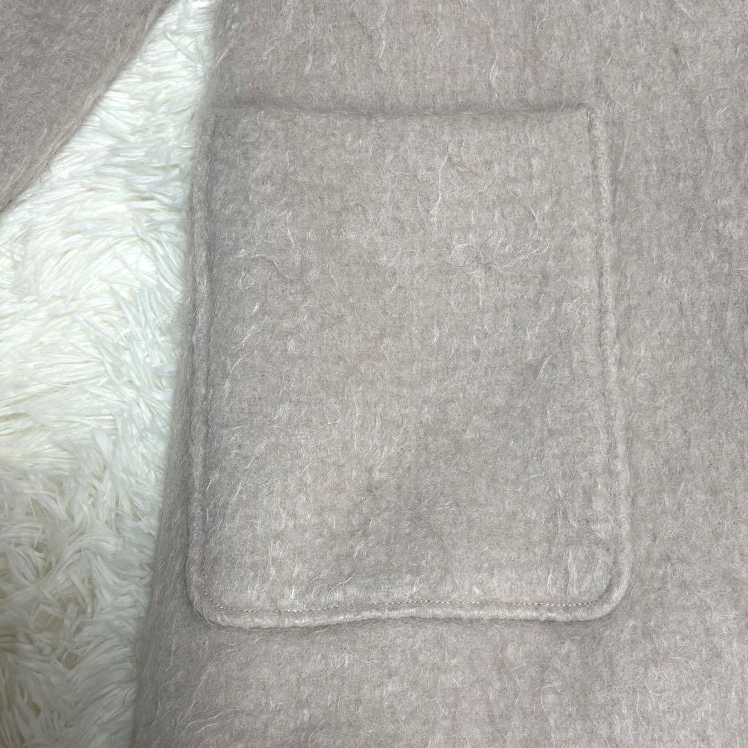美品　SLOBE IENA シャギージャケットコート F モヘヤ ベージュ