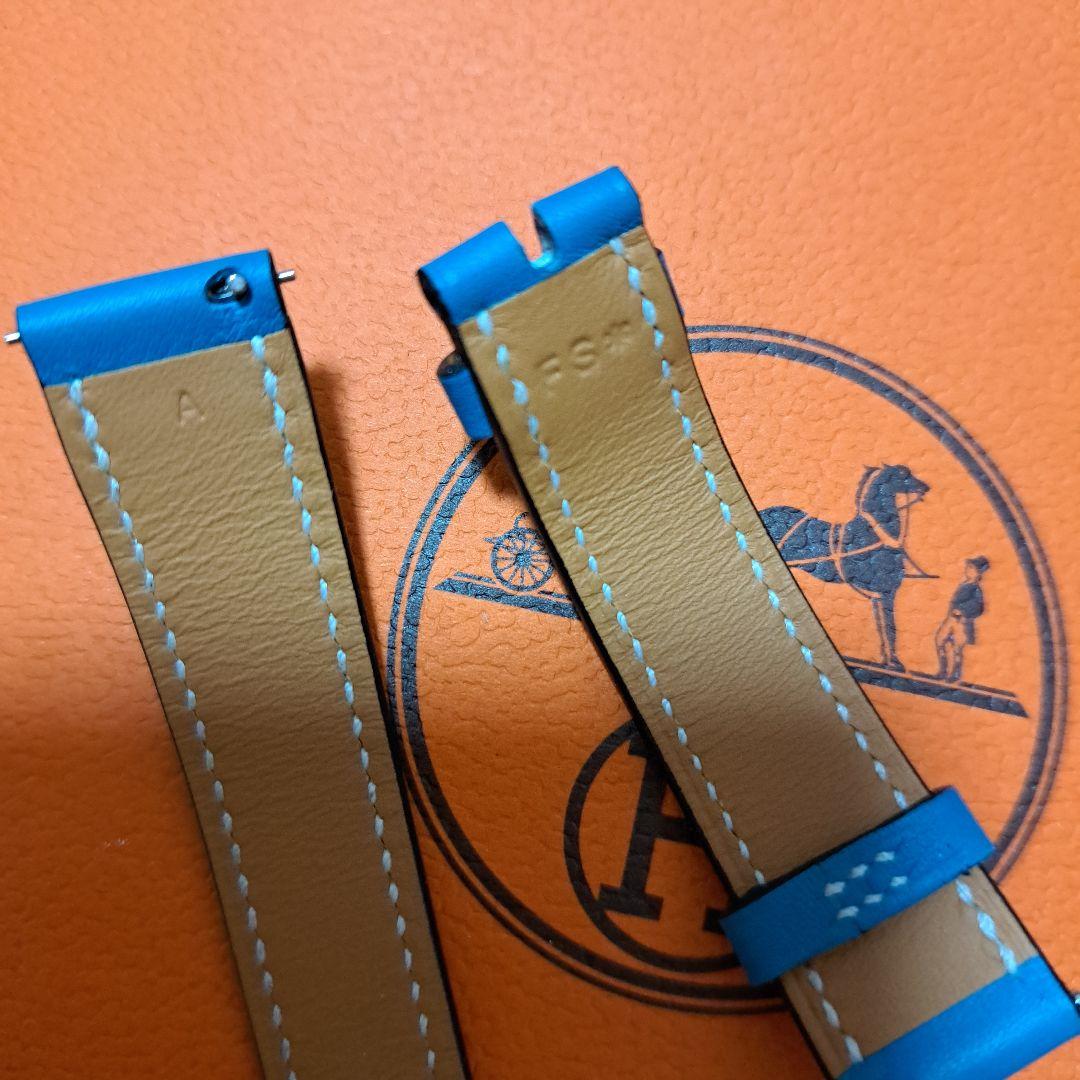 ミンミン　エルメス レザーベルト 青　HH1.210 Hウォッチ　pm