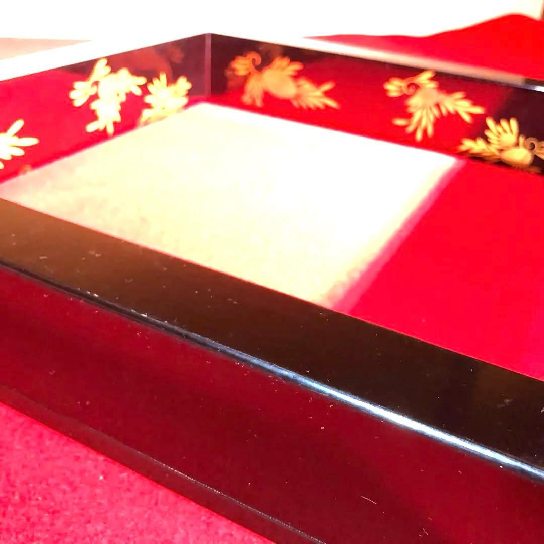 【茶道具】岡本陽斎作　海松貝蒔絵黒塗炉縁