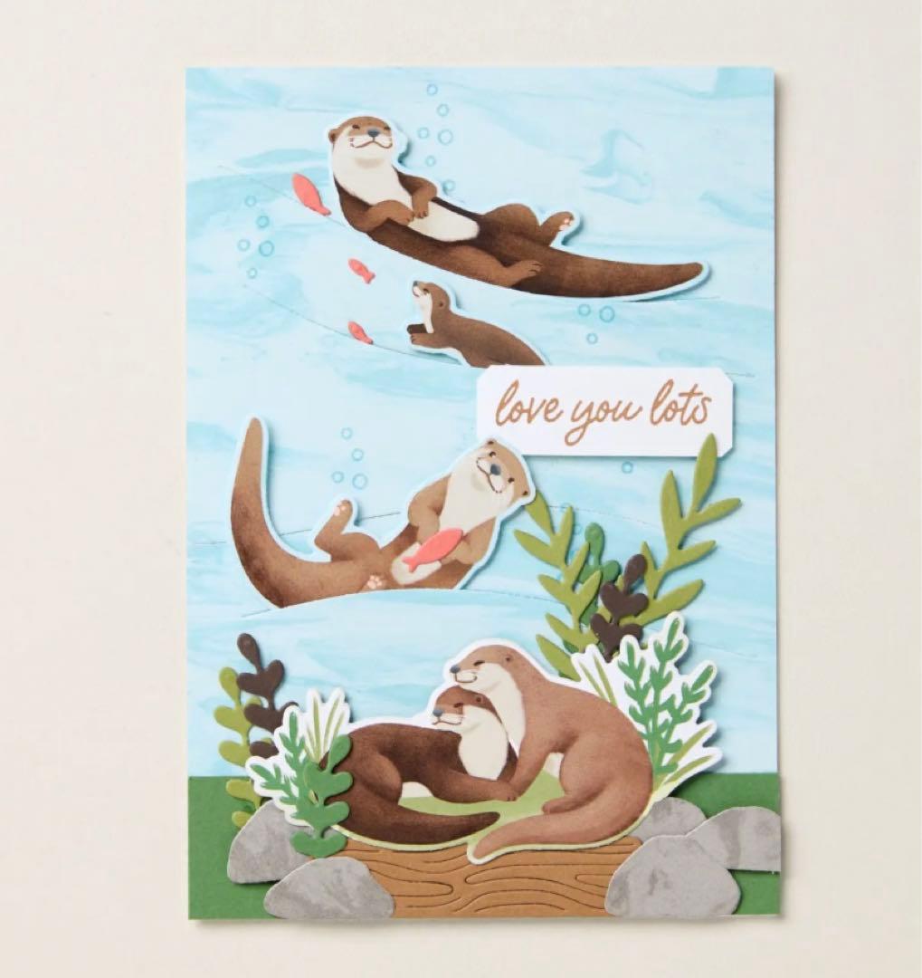 お値下♡未使用１点限定新作可愛いカワウソスタンピンアップ　スタンプ&ダイ　オター