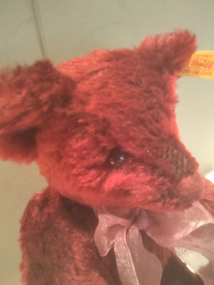 Steiffシュタイフクラッシック テディベアボルドー　ドイツ製新品同等