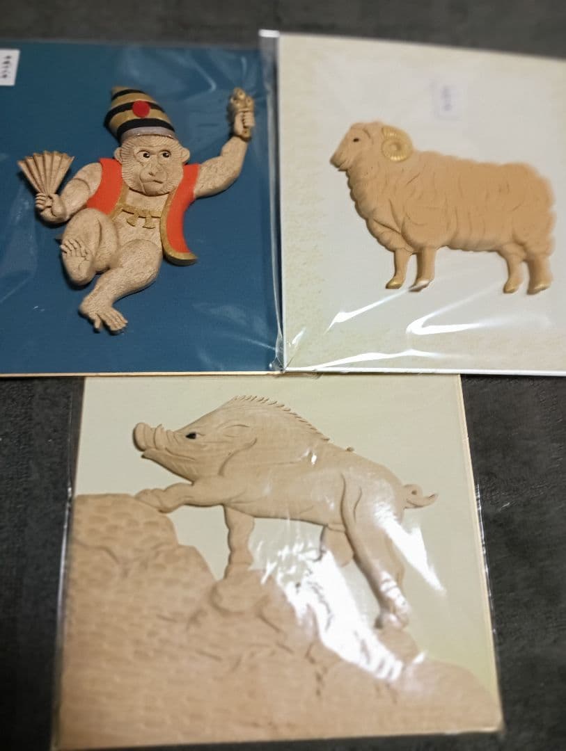 値下げ依頼　　芸術作品！！木彫り手作り　12 干支 展示作品集