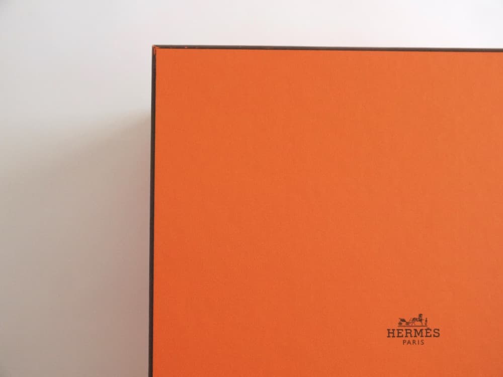 レア！HERMESネイビーボックス空箱 正規品 バーキン25用オレンジボックス