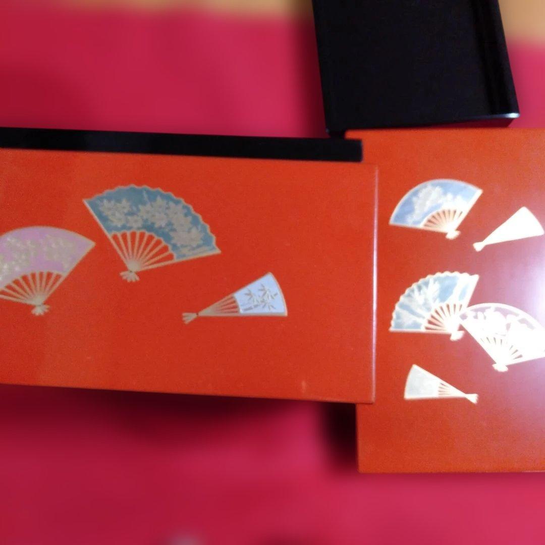 扇面蒔絵入り　利休茶箱