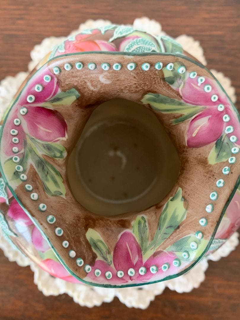 ✨特別価格✨オールドジャパン盛上げ花瓶躑躅文様　アンティークオールドノリタケ