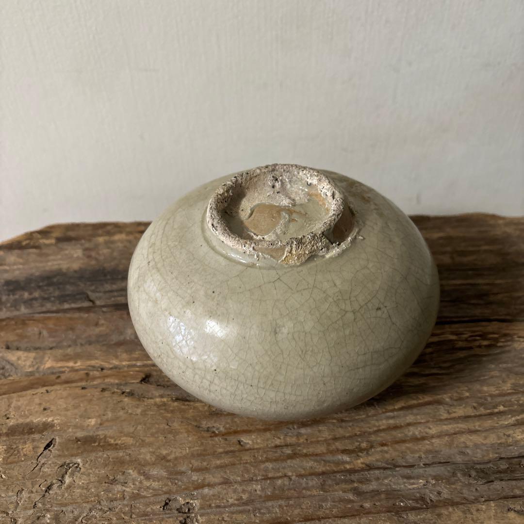 李朝壷　丸壷　白磁　塩笥壺　韓国骨董品.スッカラ.アンティーク.古民芸.立原正秋