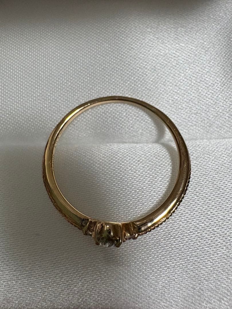 K18 天然 グリーンダイヤモンド リング　0.1ct