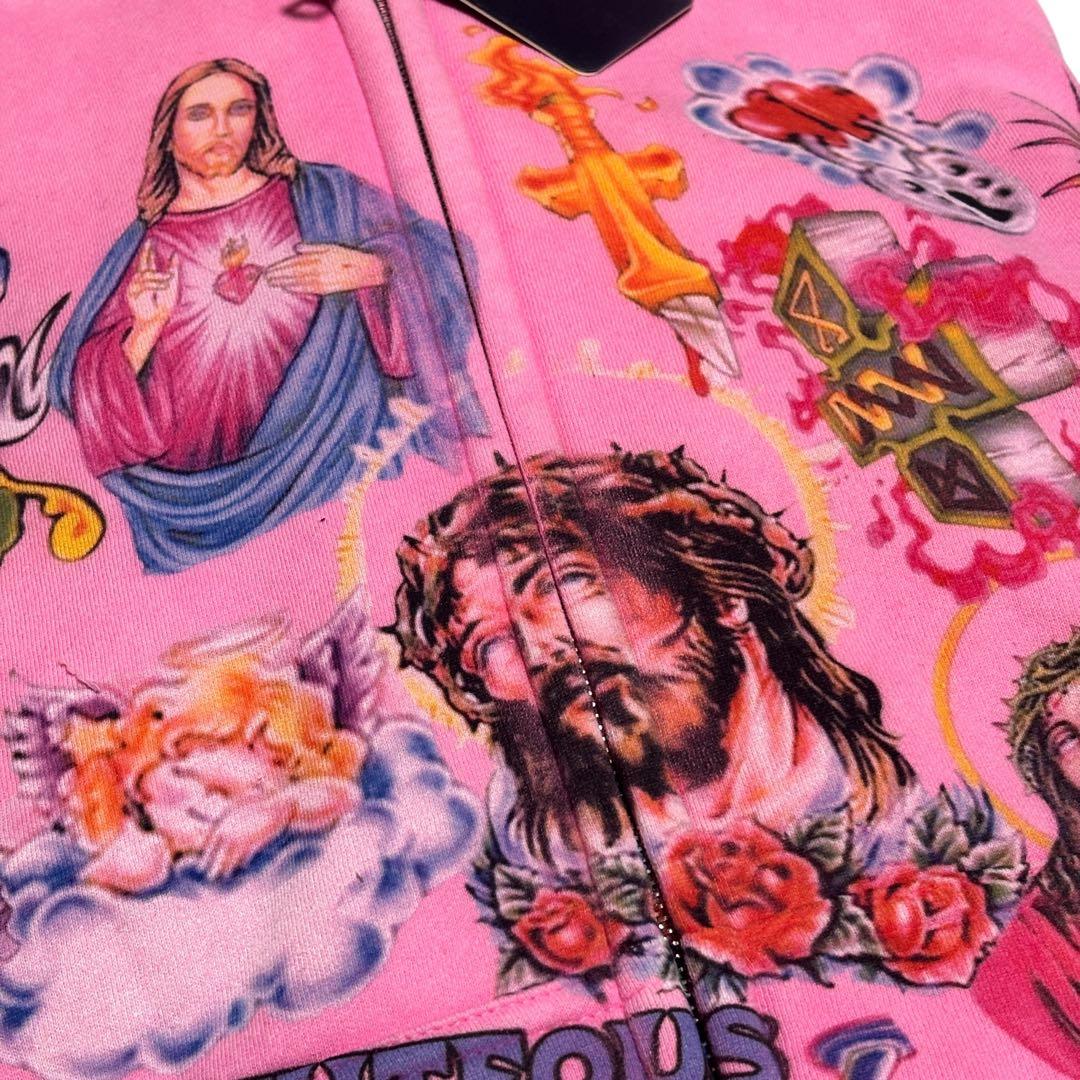 新品 We Are Righteous ジップアップフーディ M ピンク