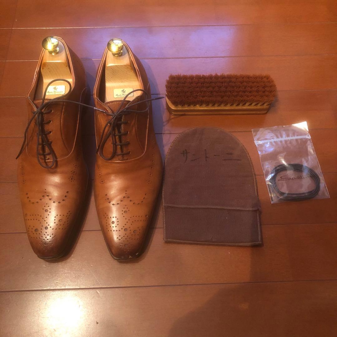 サントーニ　Santoni /ドレスシューズ 71/2【ライトブラウン】