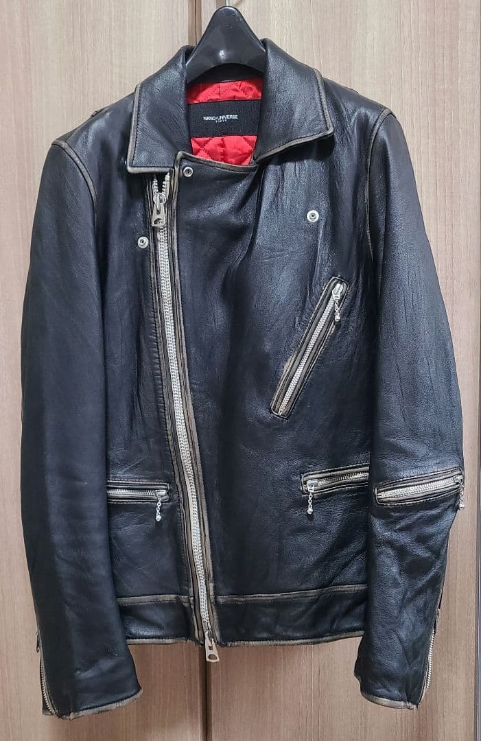 nano ・universe ヴィンテージ加工　ダブルライダースジャケット