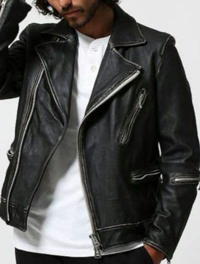 nano ・universe ヴィンテージ加工　ダブルライダースジャケット