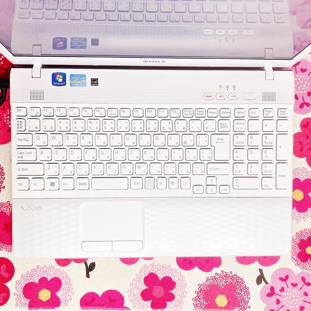 92【人気のキラキラVAIO❣️】新品メモリ8GB✨爆速SSD✨ノートパソコン✨白