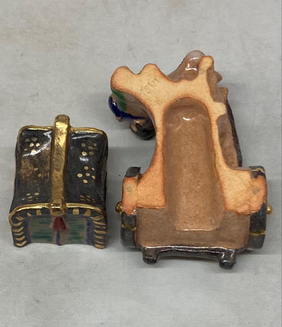 B526s「牛車童狩衣 香合」長谷川剛作　共箱　一陶人窯　埼玉　茶道具