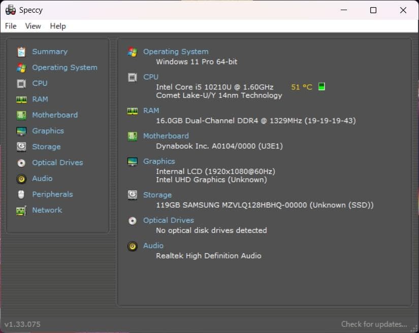 ダイナブック✨G83/FS✨第10世代✨Core i5✨16GB✨128GB