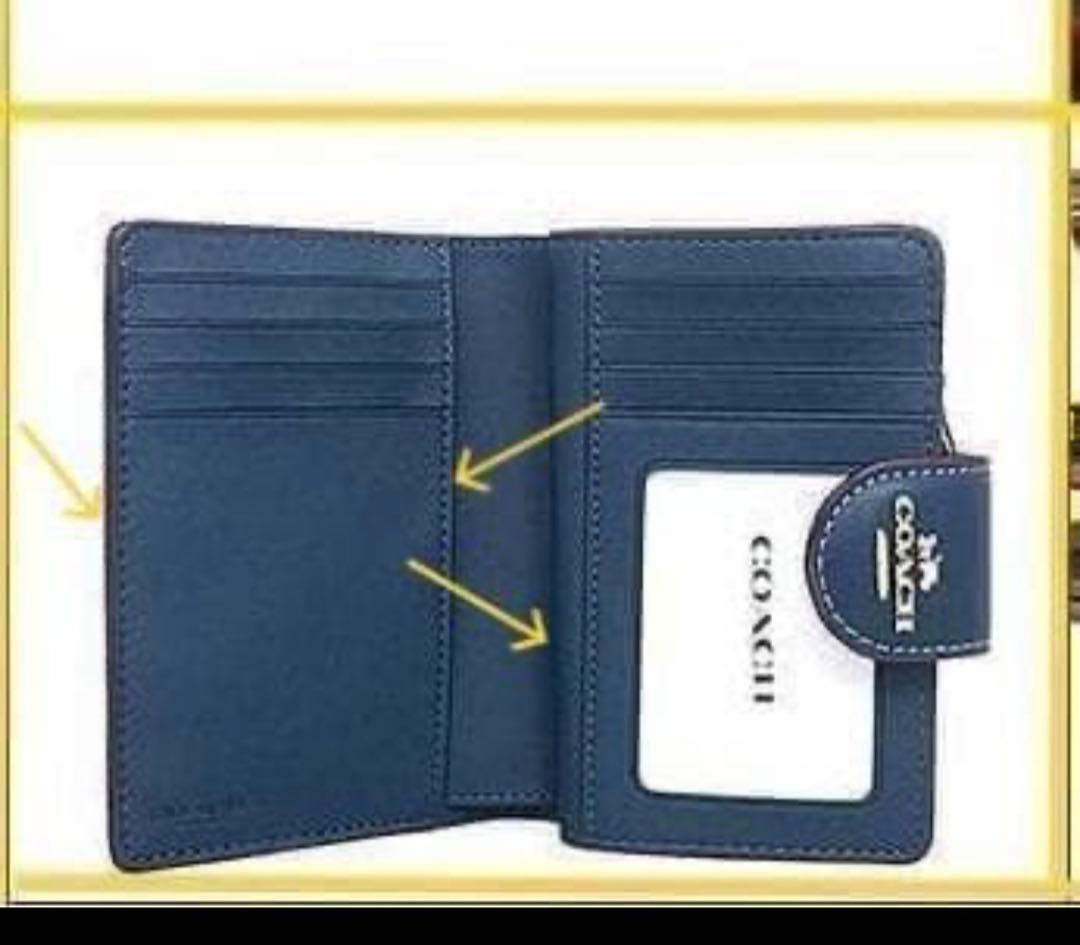 明日まで、コーチ COACH ミディアム コーナー ジップ シグネチャー デニム