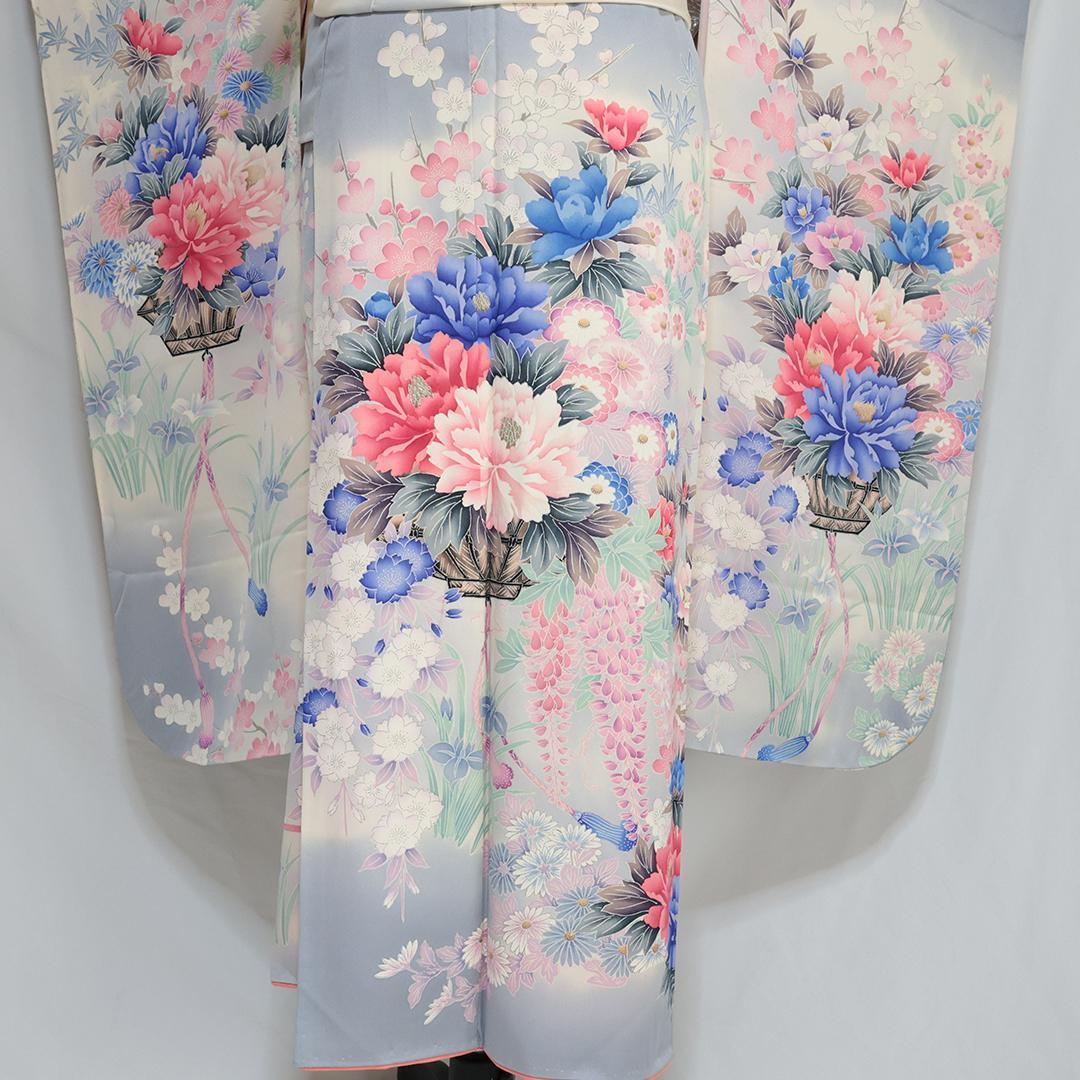 Vintage■振袖7点セット帯新品帯締め帯揚げフルセット成人式UA26