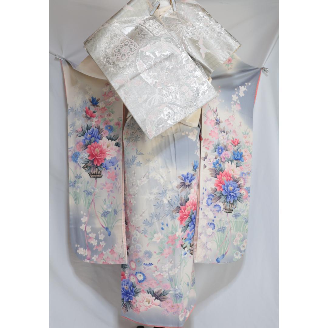 Vintage■振袖7点セット帯新品帯締め帯揚げフルセット成人式UA26