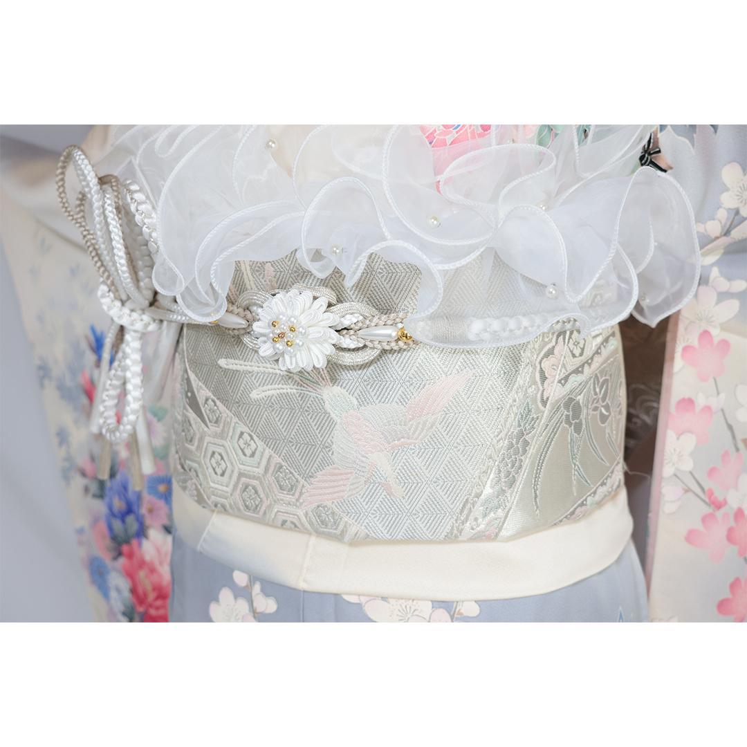 Vintage■振袖7点セット帯新品帯締め帯揚げフルセット成人式UA26