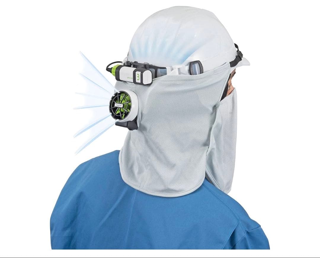 ヘルメット用送風ファン タジマ 清涼ファン風雅ヘッド フルセット 熱中症対策